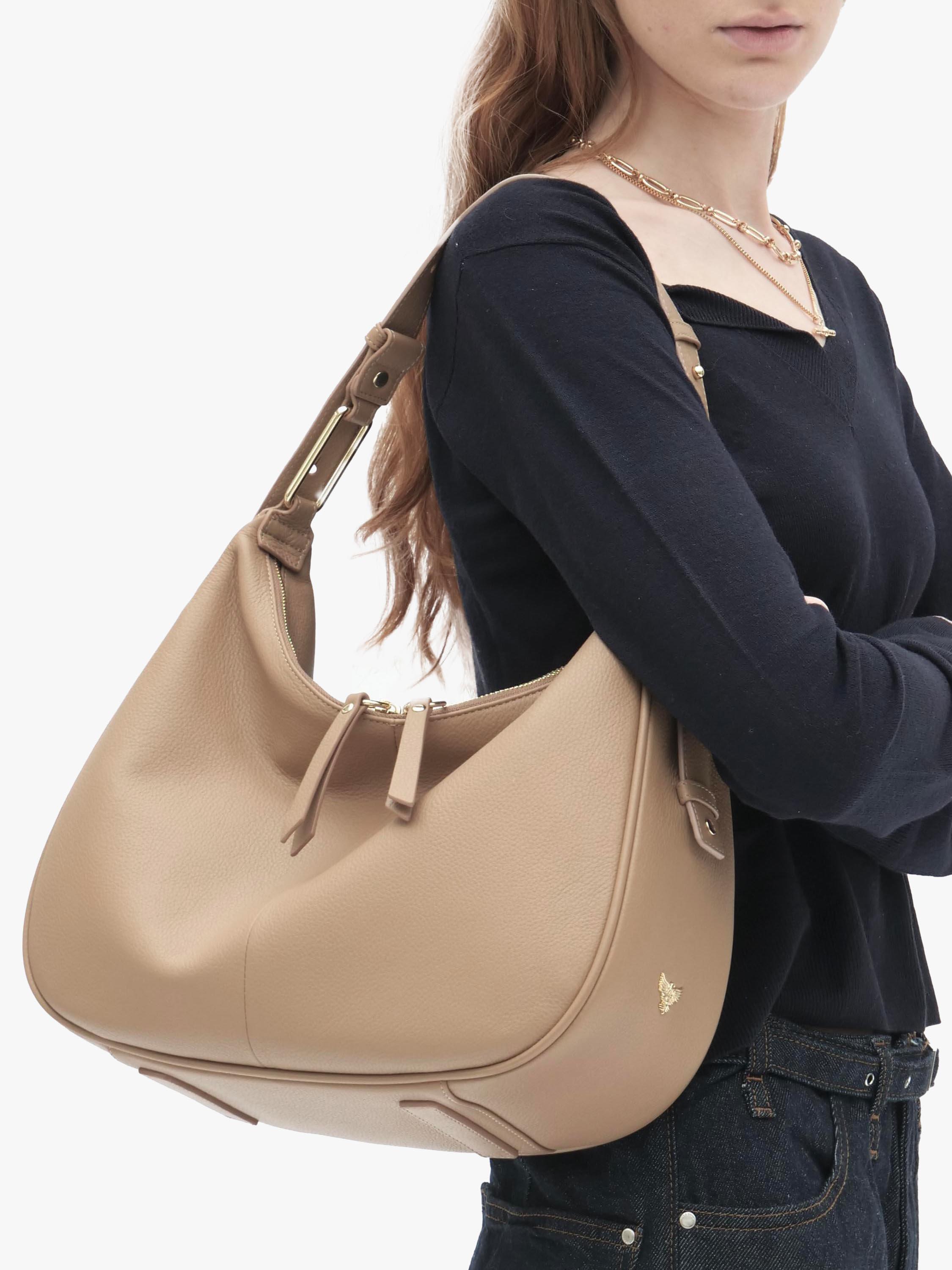 Product image 7 of 7, which shows Apatchy London Charlie Leather Shoulder Bag, Camel