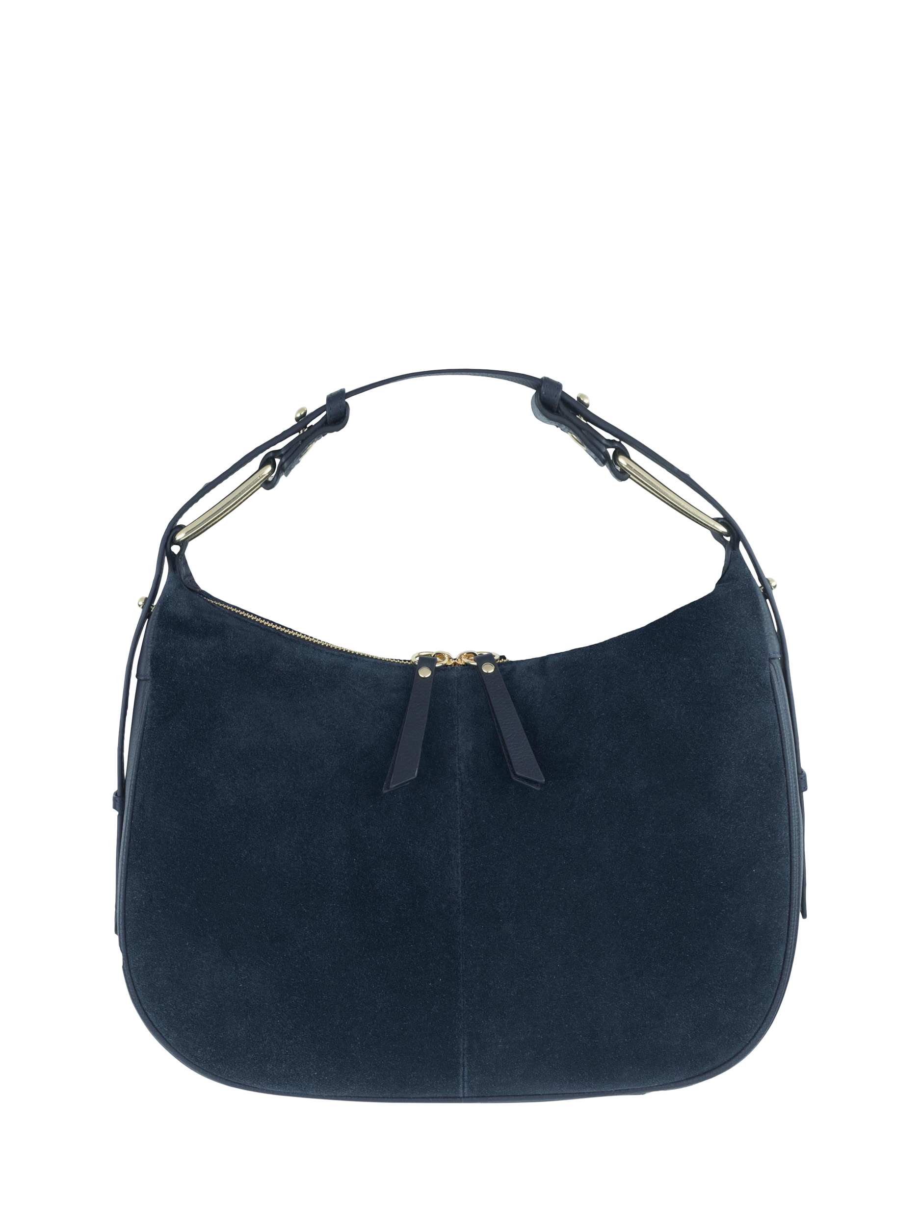 Product image 1 of 6, which shows Apatchy London Charlie Suede Shoulder Bag, Navy