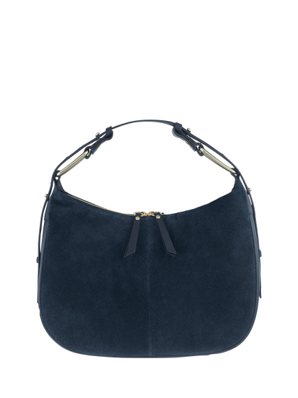 Apatchy London Charlie Suede Shoulder Bag, Navy