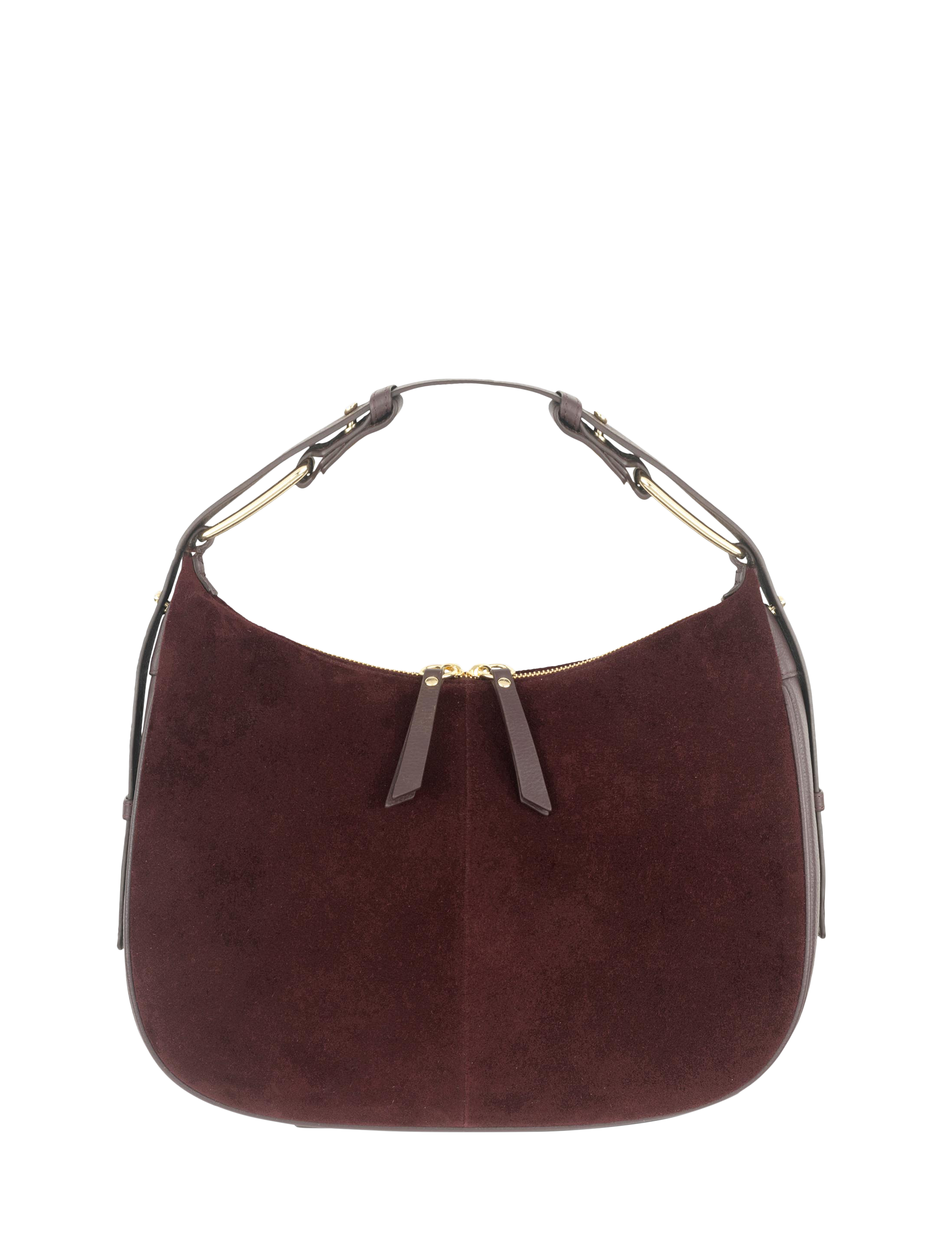 Product image 1 of 6, which shows Apatchy London Charlie Suede Shoulder Bag, Port
