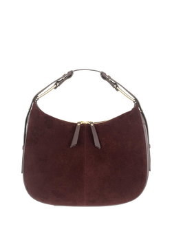 Apatchy London Charlie Suede Shoulder Bag, Port
