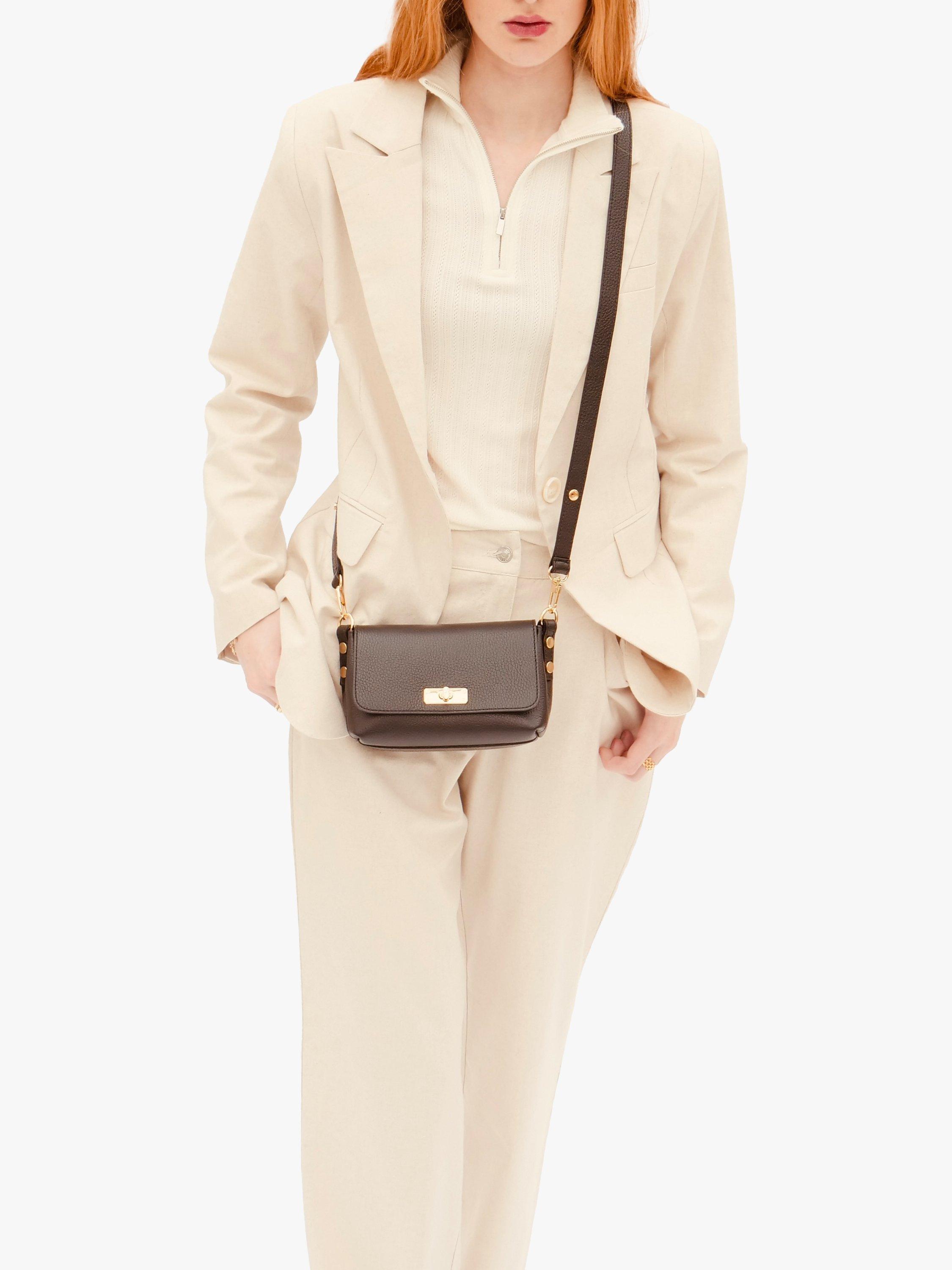 Product image 7 of 7, which shows Apatchy London Leather The Maisie Crossbody Bag, Black