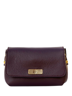 Apatchy London The Maisie Mini Leather Crossbody Bag, Port