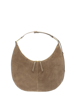 Apatchy London Nora Suede Leather Shoulder Bag, Mushroom