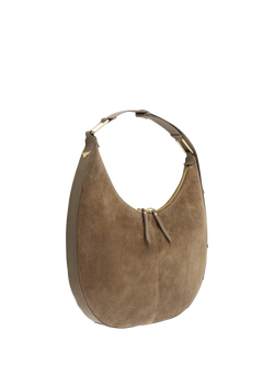 Apatchy London Nora Suede Leather Shoulder Bag - view 2, Mushroom