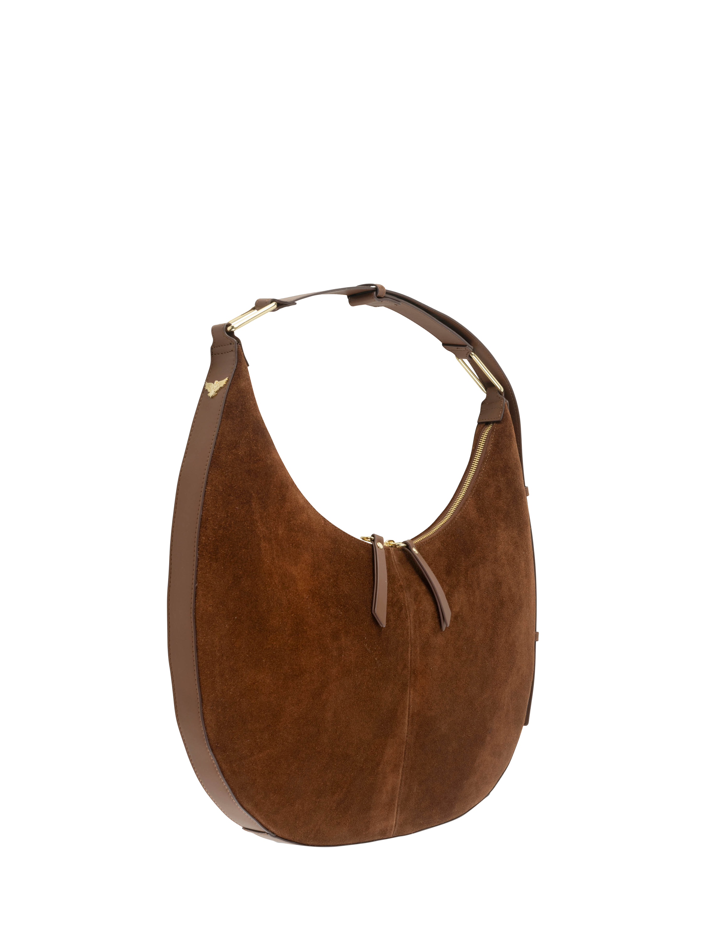 Product image 2 of 5, which shows Apatchy London Nora Suede Leather Shoulder Bag, Tan