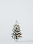 John Lewis Pre-lit Snowy Christmas Tree in Zinc Bucket, 3ft