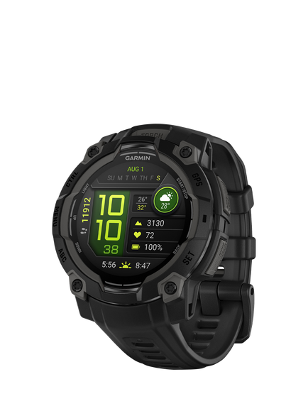 Garmin Instinct 3 Rugged GPS Smartwatch, 45mm, Black, Black