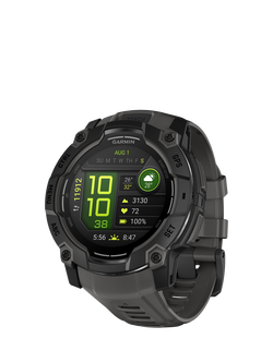 Garmin Instinct 3 Rugged GPS Smartwatch, 50mm, Black/Charcoal, Black/Charcoal
