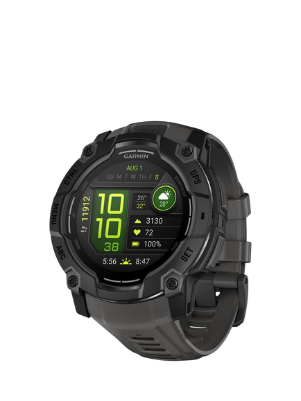Garmin Instinct 3 Rugged GPS Smartwatch, 50mm, Black/Charcoal, Black/Charcoal