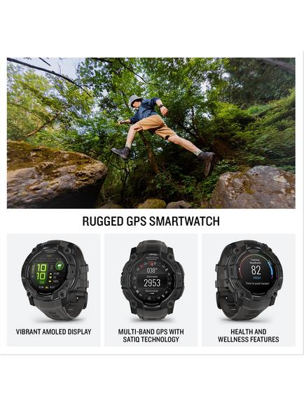 Garmin Instinct 3 Rugged GPS Smartwatch, 50mm, Black/Charcoal - view 2, Black/Charcoal