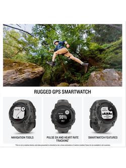 Garmin Instinct E Rugged GPS Smartwatch, 40mm, Black/Charcoal - view 2, Black/Charcoal