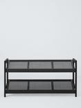 Poly Rattan and Bamboo 2 Tier Shoe Rack, Black