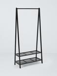 John Lewis Poly Rattan and Bamboo Clothes Rail, Black
