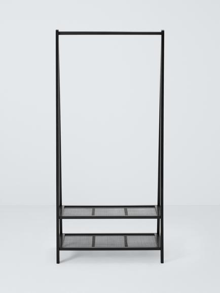 John Lewis Poly Rattan and Bamboo Clothes Rail, Black - view 2, 