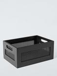 John Lewis Poly Rattan and Bamboo Storage Box, Black