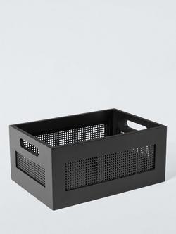John Lewis Poly Rattan and Bamboo Storage Box, Black, 