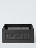 John Lewis Poly Rattan and Bamboo Storage Box, Black