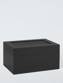 Poly Rattan and Bamboo Storage Box, Black, 