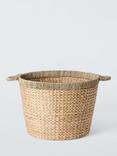 John Lewis Seagrass Rim Bulrush Round Storage Basket, Natural
