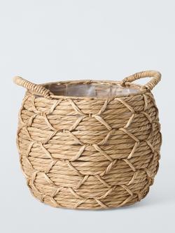 John Lewis Bulrush Round Planter, Natural, 
