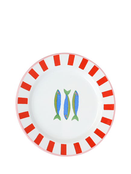 Talking Tables Bon Appetit Fish Enamel Plate, 20cm, Multi, Multi