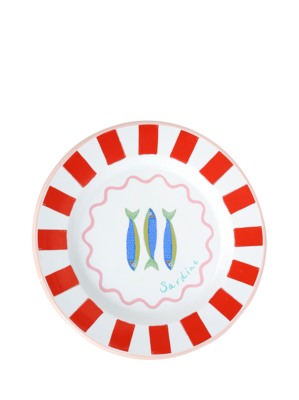 Talking Tables Bon Appetit Sardine Fish Enamel Plate, 25cm, Multi, Multi