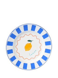 Talking Tables Bon Appetit Lemon Enamel Plate, 25cm, Multi, Multi