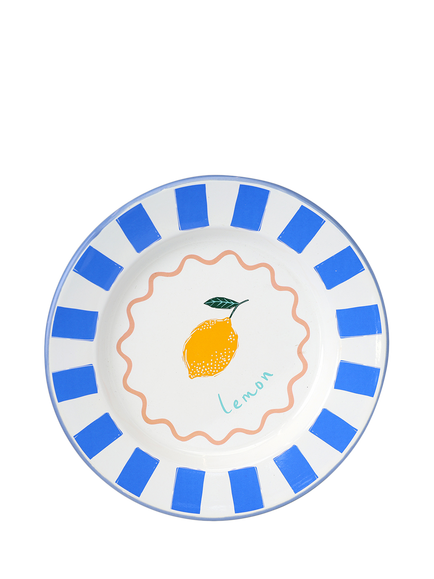 Talking Tables Bon Appetit Lemon Enamel Plate, 25cm, Multi, Multi