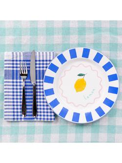 Talking Tables Bon Appetit Lemon Enamel Plate, 25cm, Multi - view 2, Multi