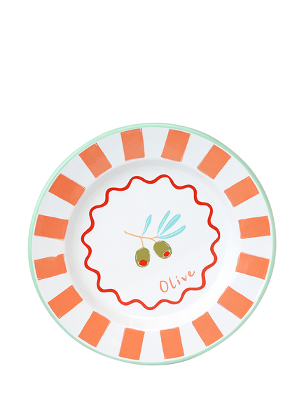 Talking Tables Bon Appetit Olive Enamel Plate, 25cm, Multi, Multi
