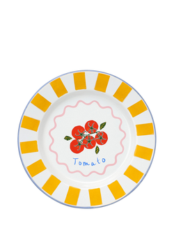 Talking Tables Bon Appetit Tomato Enamel Plate, 25cm, Multi, Multi