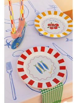 Talking Tables Bon Appetit Tomato Enamel Plate, 25cm, Multi - view 2, Multi