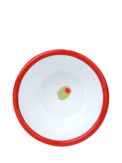 Talking Tables Bon Appetit Olive Enamel Bowl, 10cm, Green - view 2, Multi