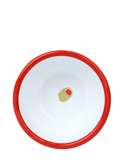Talking Tables Bon Appetit Olive Enamel Bowl, 10cm, Green - view 2, Multi
