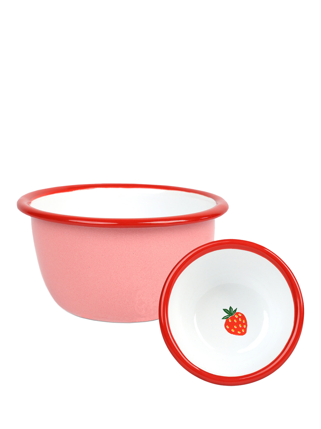 Talking Tables Bon Appetit Strawberry Enamel Bowl, 10cm, Pink