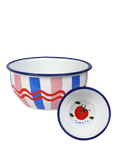 Talking Tables Bon Appetit Striped Enamel Bowl, 17cm, Pink