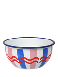 Talking Tables Bon Appetit Striped Enamel Bowl, 17cm, Pink