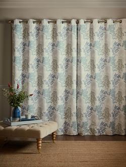 Laura Ashley Tenby Pair Lined Eyelet Curtains, Seaspray - view 2, Seaspray