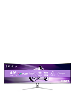 Philips 49M2C8900L 4K Ultra HD HDR OLED Gaming Monitor with Ambiglow, 49”, White, White