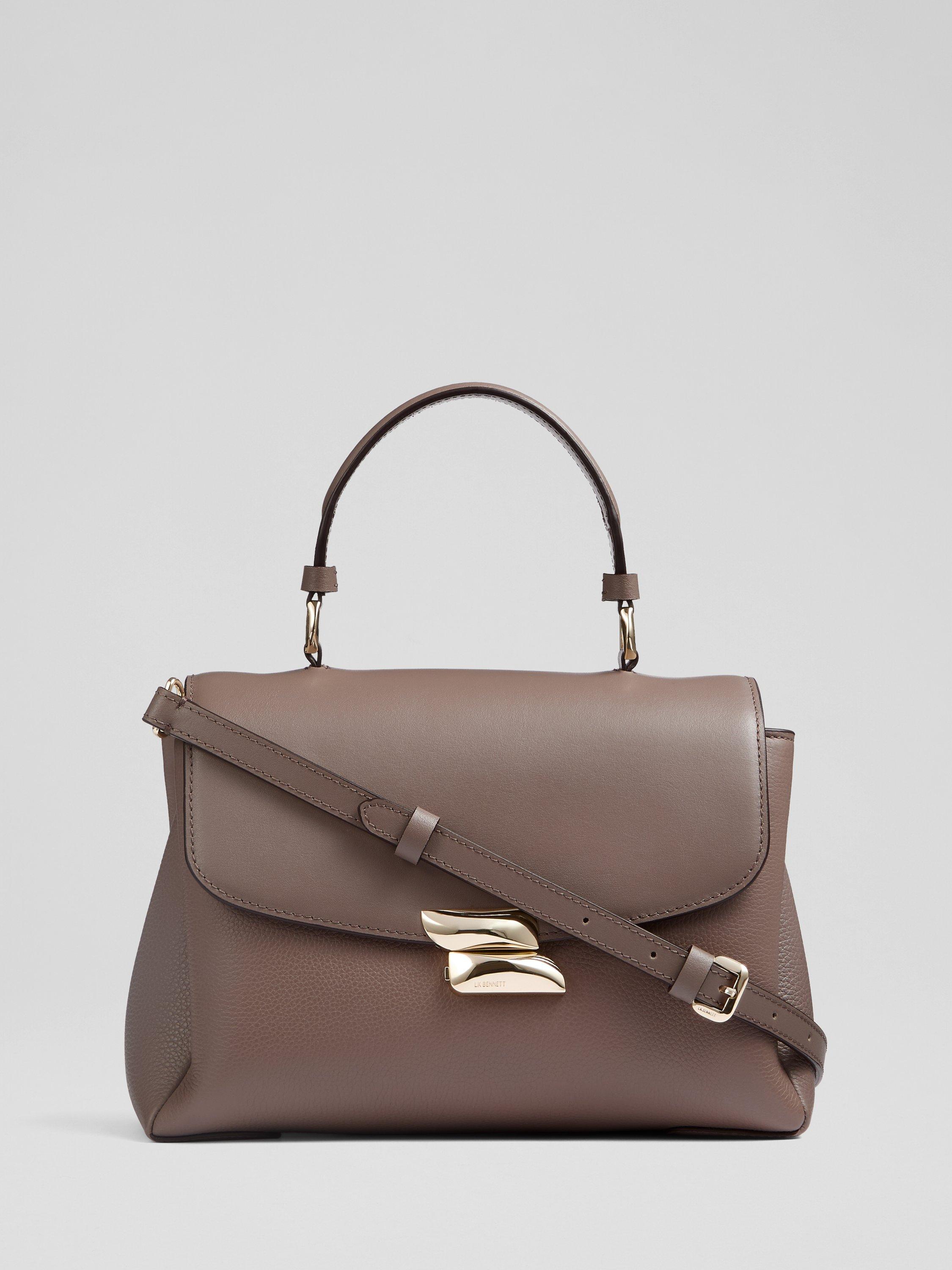 Product image 1 of 4, which shows L.K.Bennett Darcie Leather Shoulder Bag, Taupe