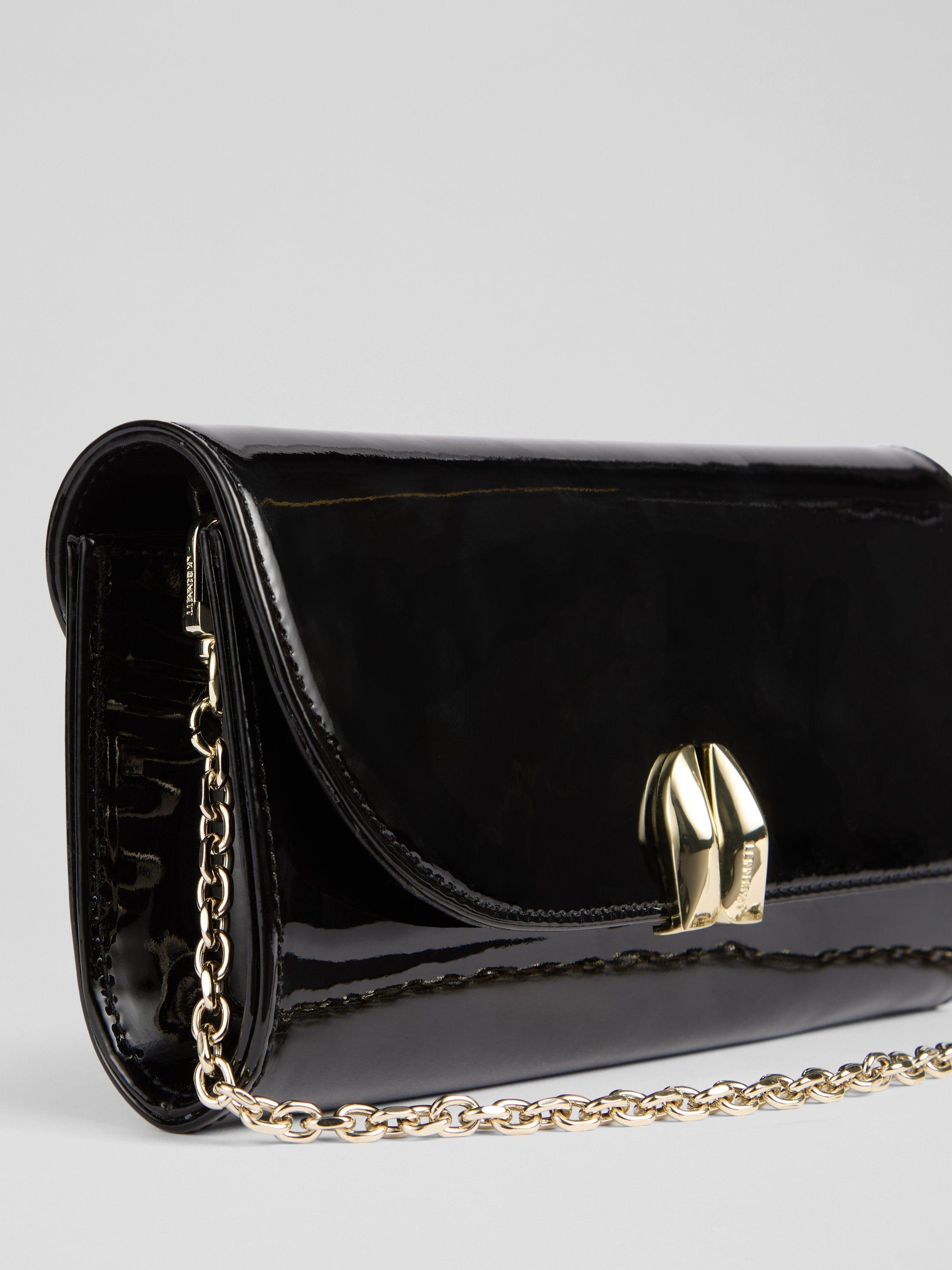 Product image 3 of 3, which shows L.K.Bennett Florence Leather Clutch Bag, Black