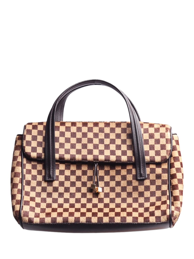 Pre-loved Louis Vuitton 2002 Damier Sauvage Lion Gingham Bag, Brown