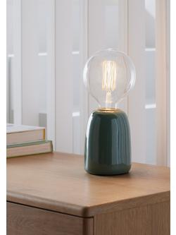 John Lewis Stockley Ceramic Table Lamp - view 2, Sage