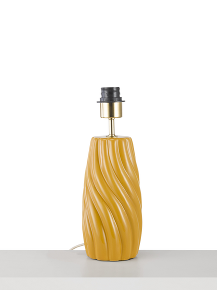 John Lewis Ripple Ceramic Table Lamp Base, Ochre