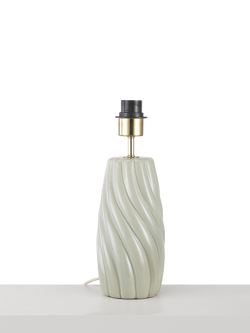 John Lewis Ripple Ceramic Table Lamp Base, Sage