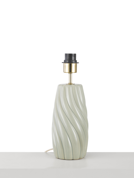 John Lewis Ripple Ceramic Table Lamp Base, Sage