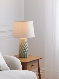 John Lewis Ripple Ceramic Table Lamp Base - view 2, Sage