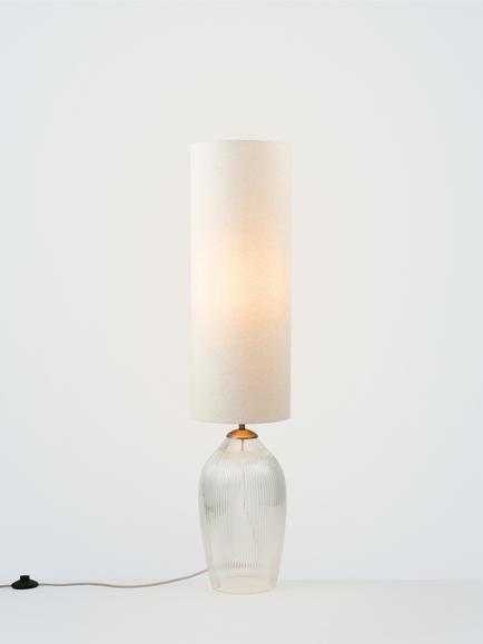 John Lewis Fulbrook Ribbed Glass Floor Lamp, Clear, Clear Glass