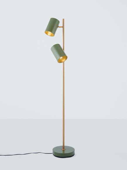 John Lewis Metal Double Arm Floor Lamp, Avocado